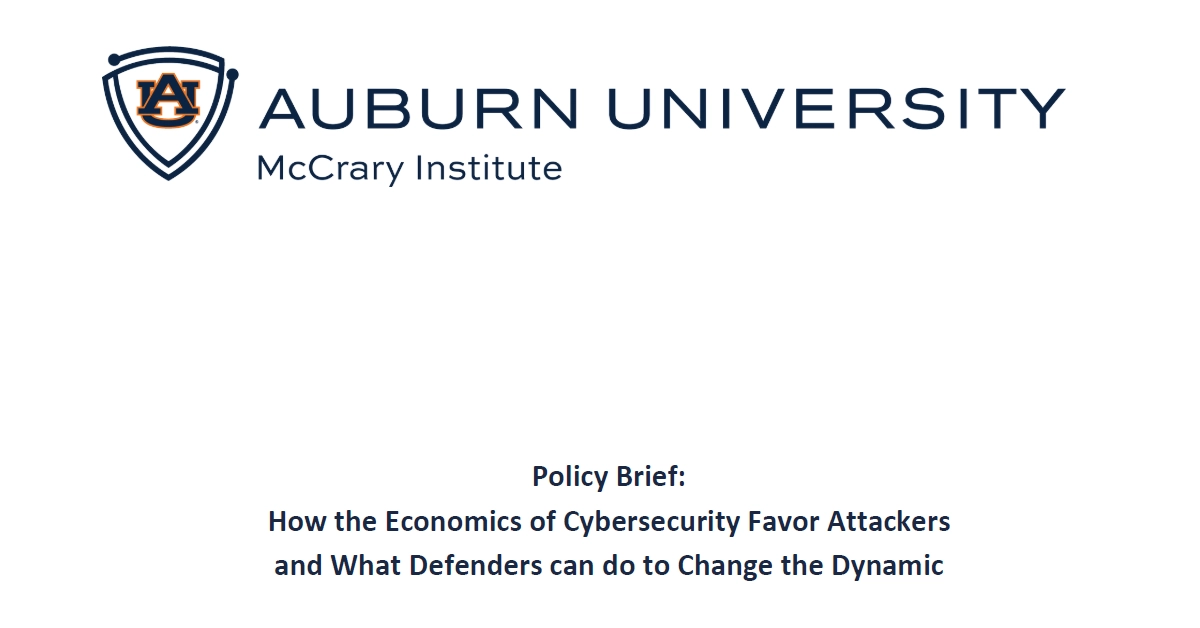 McCrary policy brief outlines how federal policy changes can transform cybersecurity economics for critical infrastructure